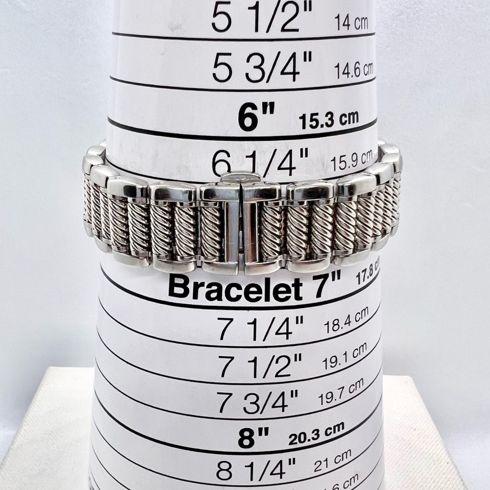 David Yurman Thoroughbred Diamond Sterling Silver & Stainless Steel Watch - Picture 9 of 9